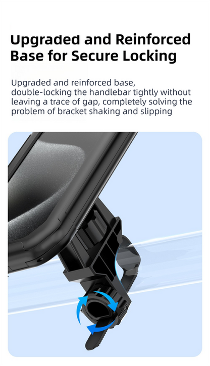 Black Bicycle Waterproof Phone Holder - Handlebar Mount with Sensitive Touch Screen, Anti-Drop & 360° Rotation Case for Navigation (Up to 7-inch Phones) - Image 8