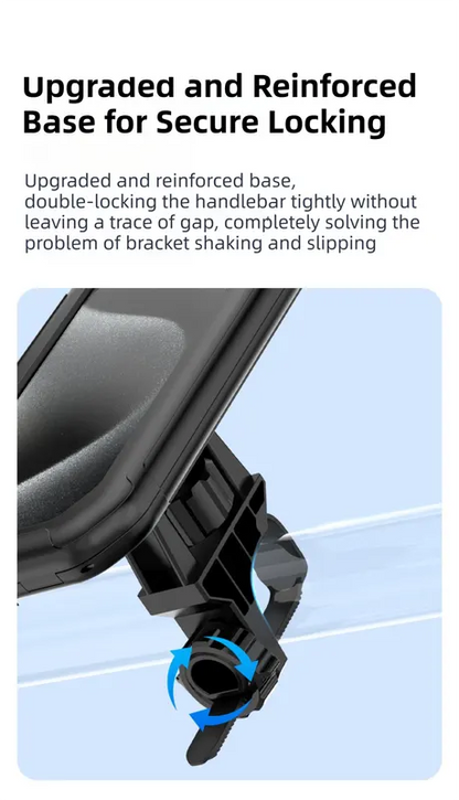 Black Bicycle Waterproof Phone Holder - Handlebar Mount with Sensitive Touch Screen, Anti-Drop & 360° Rotation Case for Navigation (Up to 7-inch Phones) - Image 8