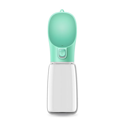 Green Portable Dog Water Bottle and Drink Feeder - 550ml Pet Travel Water Cup for Walking, Hiking & Outdoor Use (High-Temperature Resistant)