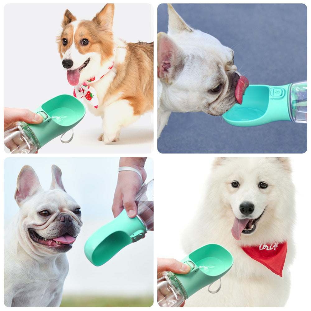 White Portable Dog Water Bottle and Drink Feeder - 550ml Pet Travel Water Cup for Walking, Hiking & Outdoor Use (High-Temperature Resistant) - Image 2