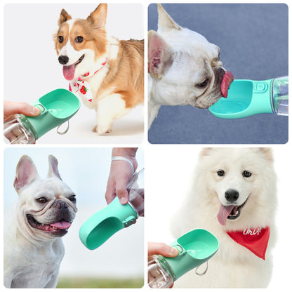 White Portable Dog Water Bottle and Drink Feeder - 550ml Pet Travel Water Cup for Walking, Hiking & Outdoor Use (High-Temperature Resistant) - Image 2