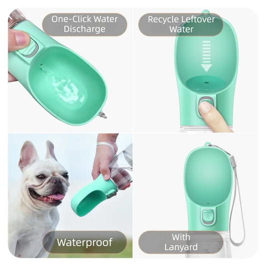 White Portable Dog Water Bottle and Drink Feeder - 550ml Pet Travel Water Cup for Walking, Hiking & Outdoor Use (High-Temperature Resistant) - Image 3
