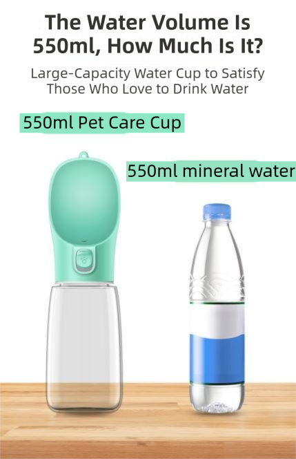 White Portable Dog Water Bottle and Drink Feeder - 550ml Pet Travel Water Cup for Walking, Hiking & Outdoor Use (High-Temperature Resistant) - Image 5