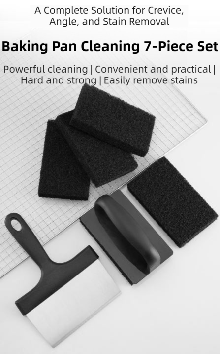 Stainless Steel BBQ Griddle and Grill Cleaning Tool Set - Scraper, 4  Cleaning Pad with TPR Handle Kit for Deep Cleaning - Image 5