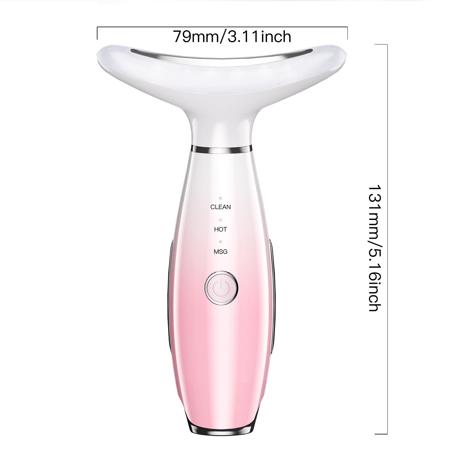 Pink Color Light Therapy Beauty Tool and Neck Massager -  Essence Infusion Device for Lifting, Firming, Hydration & Skin Rejuvenation - Image 2