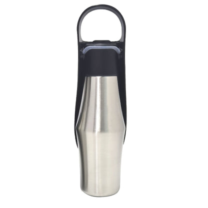 Black 27oz Food-Grade 304 Stainless Steel Pet Water Bottle - Portable Dog and Cat Travel Cup, Outdoor Feeder for Walks and Hikes