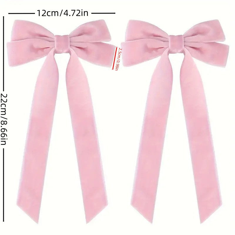 Luxury Velvet Bow Hair Clip Set (10 Pcs) - Simple Fashion Accessory for Princess Outfits and Party Decoration - Image 5