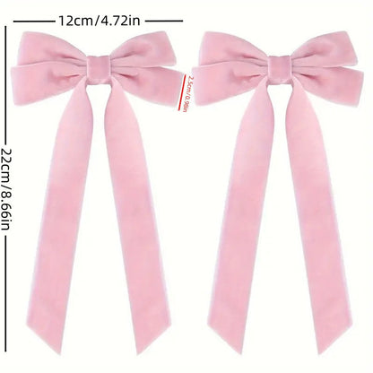 Luxury Velvet Bow Hair Clip Set (10 Pcs) - Simple Fashion Accessory for Princess Outfits and Party Decoration - Image 5