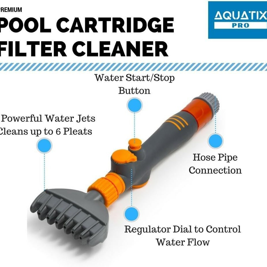 2-Pack Handheld High-Power Jet Water Sprayer for Pool and Spa Cartridge Filter Cleaning - Hydro-Powered Scrubber Tool - Image 2