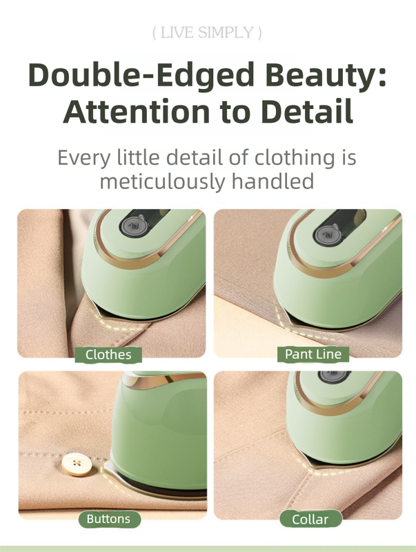 Green Foldable Handheld Garment Steamer & Portable Steam Iron - 15g/min & 70ML Travel Steamer for Apartment Living and Holiday Trips - Image 8
