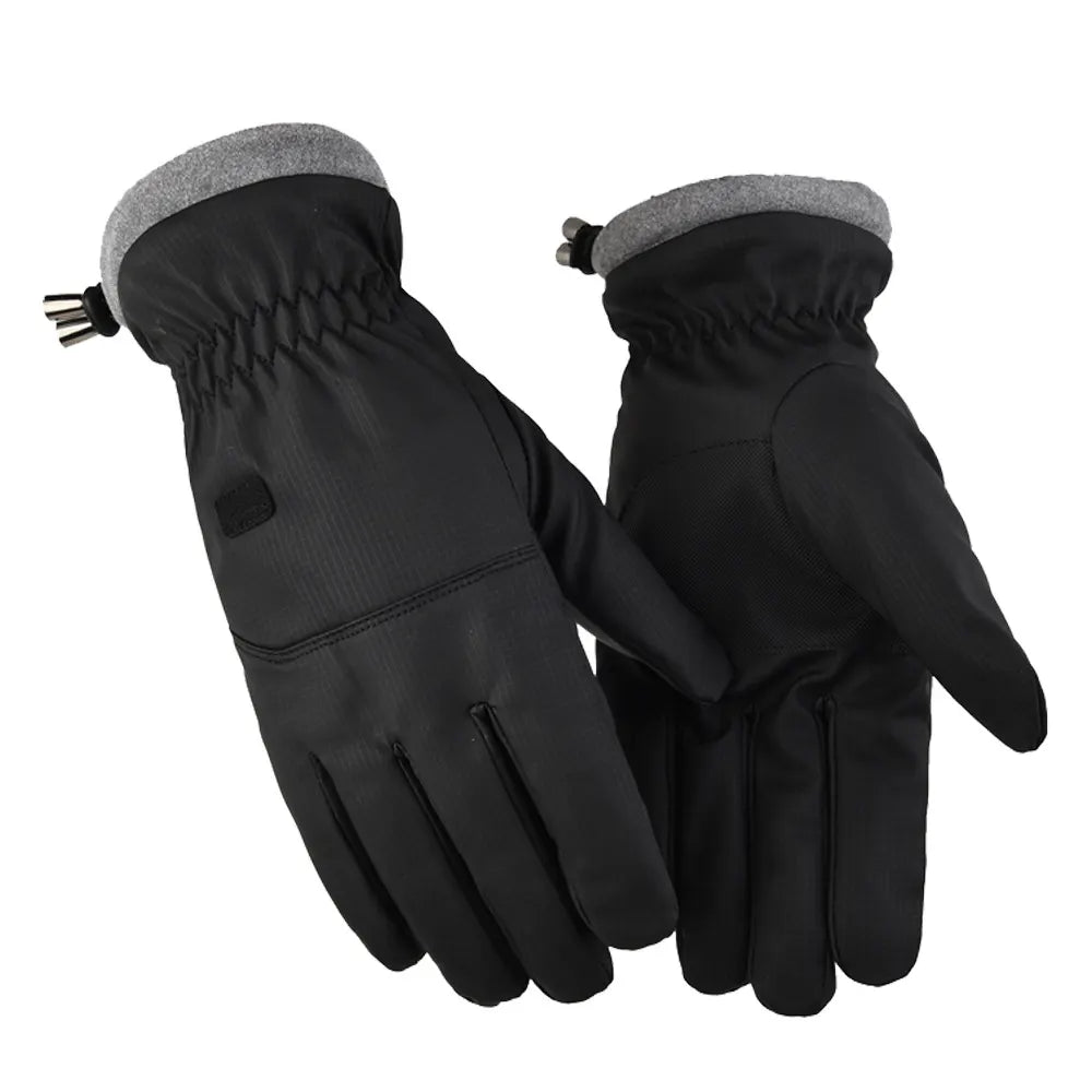 2-Pair Black Thermal Winter Gloves for Men and Women - Waterproof Windproof & Touchscreen Compatible Gloves for Skiing, Cycling & Winter Travel(L Size)