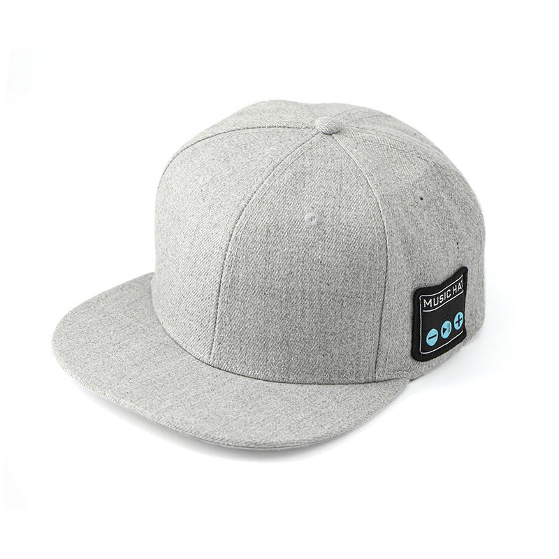 Light Grey Bluetooth 5.4 Music Adjustable Sun Hat - Wireless Audio Speaker Cotton Cap for Sports, Golf, and Outdoor Activities