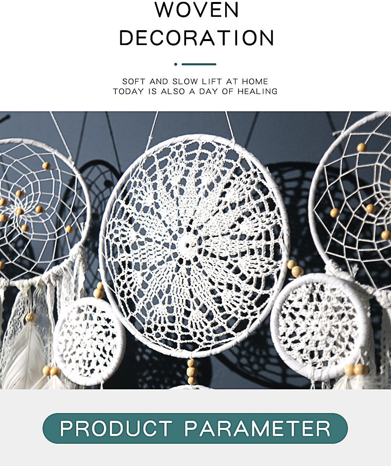 5-Piece Bohemian Handmade Dreamcatcher Wall Hanging Set (Grey) - Nordic Style Feather Room Decor with Premium Gift Box - Image 5