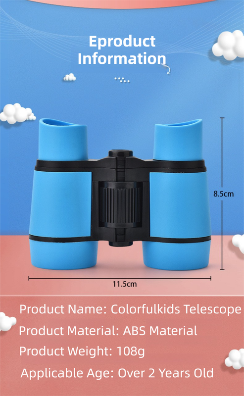 Blue 6X30 Lightweight Kids Binoculars with Non-Slip Colorful Rubber Grips - Educational Outdoor Exploration Toy with Shoulder Strap - Image 5