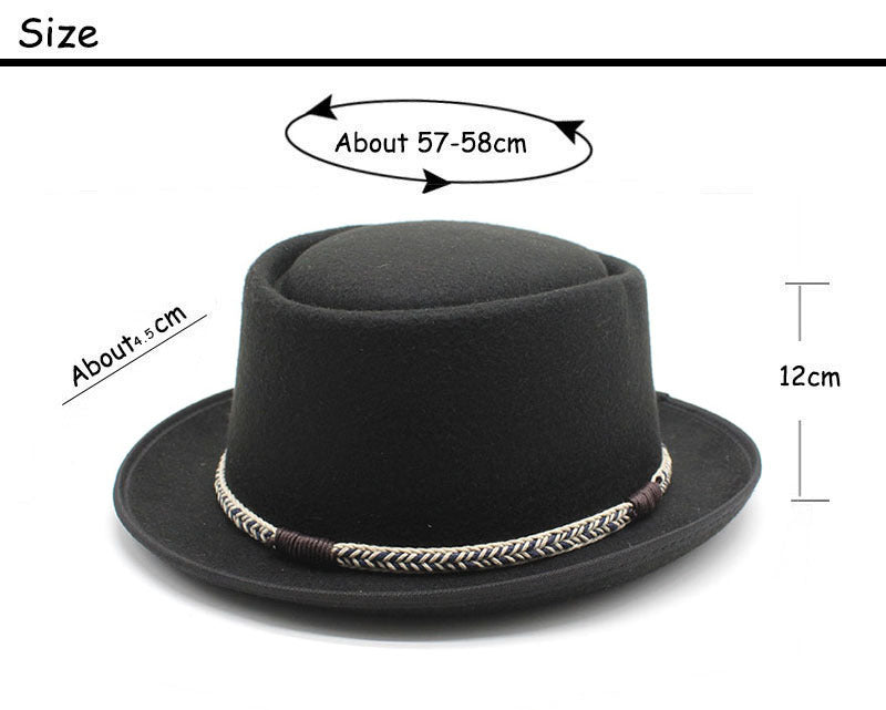 Coffee Brown Unisex Stylish Pure Woolen Short-Brimmed Fedora - Classic British Gentleman's Fedora with Curled Brim and Dimpled Top - Image 2
