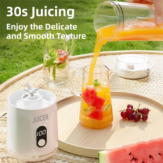 Gray Portable 600ml Wireless Juicer Blender with 12-Leaf Blades - 20,000 RPM High-Speed Smoothie Maker & Self-Cleaning Personal Blender for Travel and Home - Image 4