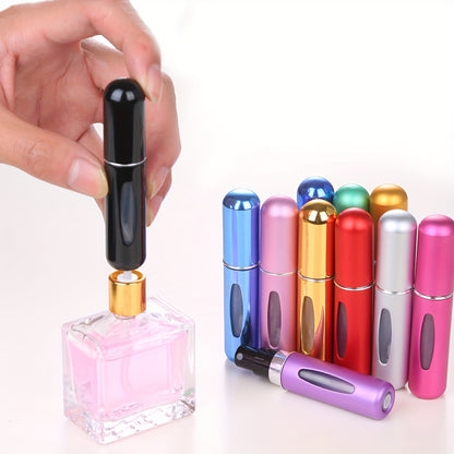 4PCS Black Portable Perfume Atomizer Bottle(5ML) - Refillable Travel Scent Pump Case, Leak-Proof Aluminum Spray Atomizer - Image 2
