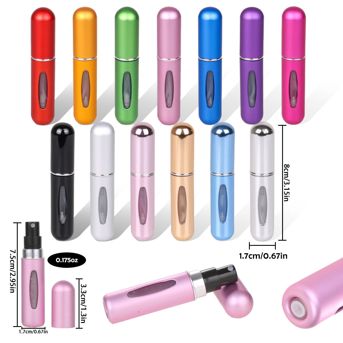 4PCS Gold Portable Perfume Atomizer Bottle(5ML) - Refillable Travel Scent Pump Case, Leak-Proof Aluminum Spray Atomizer - Image 3