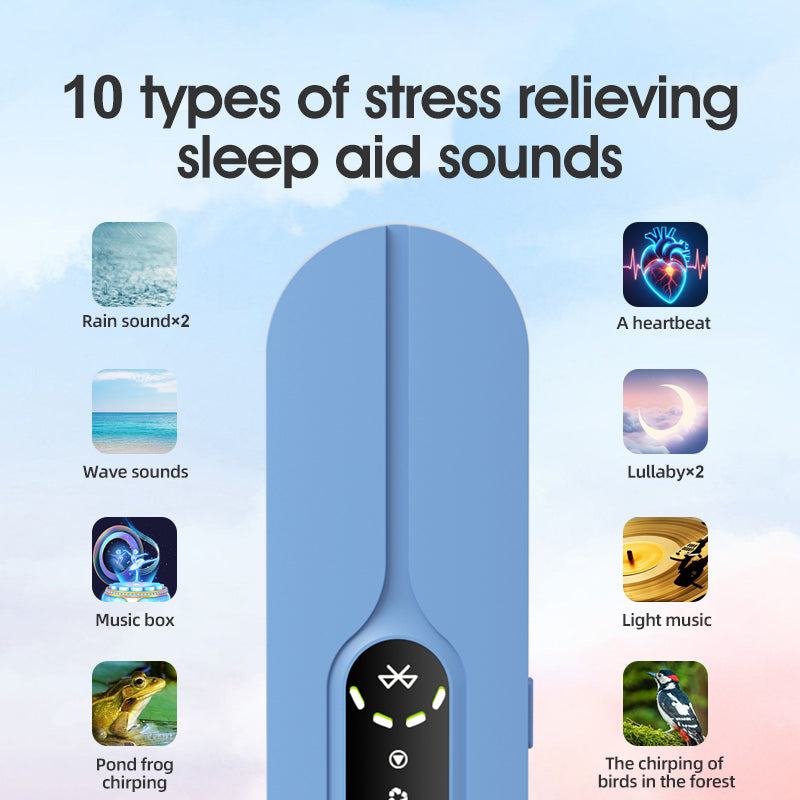 Blue SMB-07 Bone Conduction Under-Pillow Speaker -  Bluetooth 5.4 Ultra-Thin Sleep Aid Sound Bar with Dual Speaker Resonance & 36 Built-in White Noise Tracks - Image 6