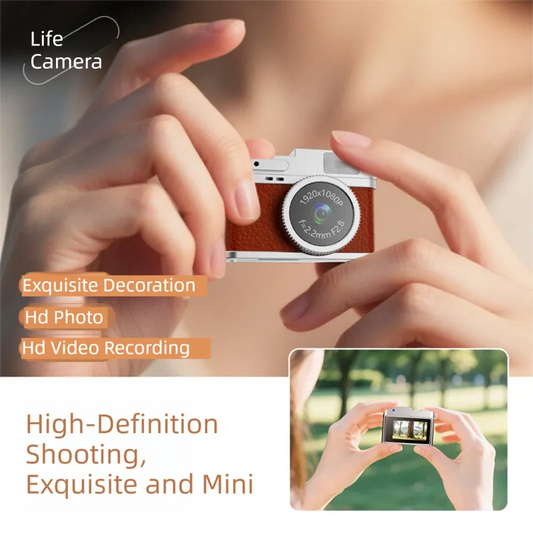 Retro Style Ultra-Mini Thumb Cam for Vlogging (Green) - Portable Digital Photo & Video Recorder with 32GB Memory Card & 0.96" Screen, Free Wearable Keychain & Necklace - Image 3