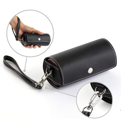 Portable 7-Day Weekly Travel Pill Organizer with Black PU Leather Pouch - 14 Colorful Compartments AM/PM Medication Planner, Dustproof & Light-Shielding - Image 3