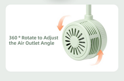 Green Foldable Bladeless Neck Fan - Portable Turbine Fan with 3-Speed & 360° Flexible Silicone Hose for Travel, Office, and Outdoor Use - Image 4