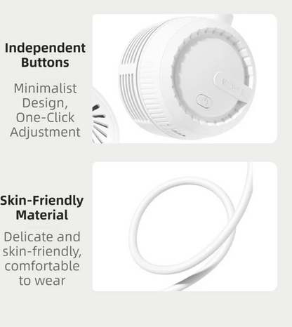 Green Foldable Bladeless Neck Fan - Portable Turbine Fan with 3-Speed & 360° Flexible Silicone Hose for Travel, Office, and Outdoor Use - Image 5