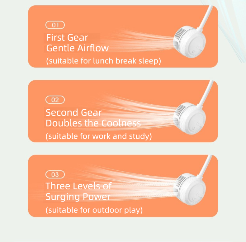 White Foldable Bladeless Neck Fan - Portable Turbine Fan with 3-Speed & 360° Flexible Silicone Hose for Travel, Office, and Outdoor Use - Image 2