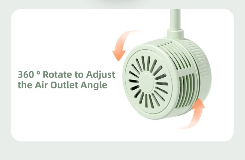 White Foldable Bladeless Neck Fan - Portable Turbine Fan with 3-Speed & 360° Flexible Silicone Hose for Travel, Office, and Outdoor Use - Image 4