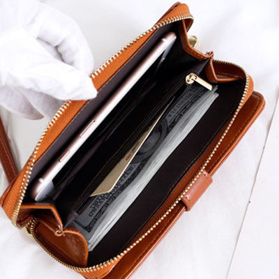 Black Women's Long Buckle Closure Wallet - PU Lether Large Capacity Multi-Slot Card Holder & Purse Combo wIth Wristband - Image 3