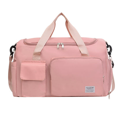 Pink Lightweight & Waterproof Sports Gym Bag with Separate Shoe Compartment, Adjustable Strap and Multiple Pockets - Large-Capacity Travel Duffel for Workout, Business & Getaways
