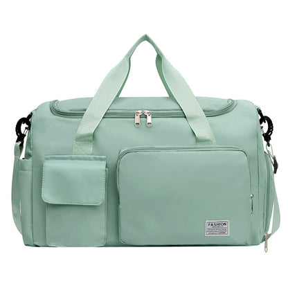 Green Lightweight & Waterproof Sports Gym Bag with Separate Shoe Compartment, Adjustable Strap and Multiple Pockets - Large-Capacity Travel Duffel for Workout, Business & Getaways