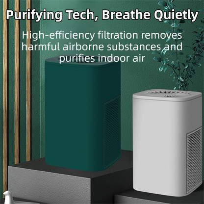 White Compact Desktop Air Purifier with Dual Activated Carbon Filter - Ultra-Quiet Air Cleaner for Home & Office, Powerful 50 m³/h Airflow, Effectively Removes Odor, Smoke, Dust, Pollen & Pet Dander - Image 3