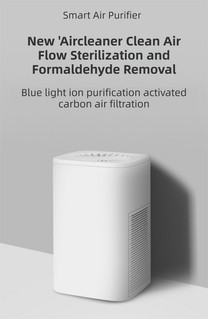 White Compact Desktop Air Purifier with Dual Activated Carbon Filter - Ultra-Quiet Air Cleaner for Home & Office, Powerful 50 m³/h Airflow, Effectively Removes Odor, Smoke, Dust, Pollen & Pet Dander - Image 6