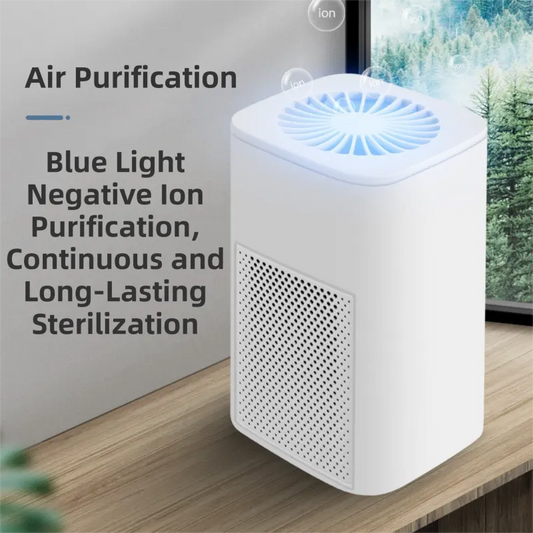Green Compact Desktop Air Purifier with Dual Activated Carbon Filter - Ultra-Quiet Air Cleaner for Home & Office, Powerful 50 m³/h Airflow, Effectively Removes Odor, Smoke, Dust, Pollen & Pet Dander - Image 2