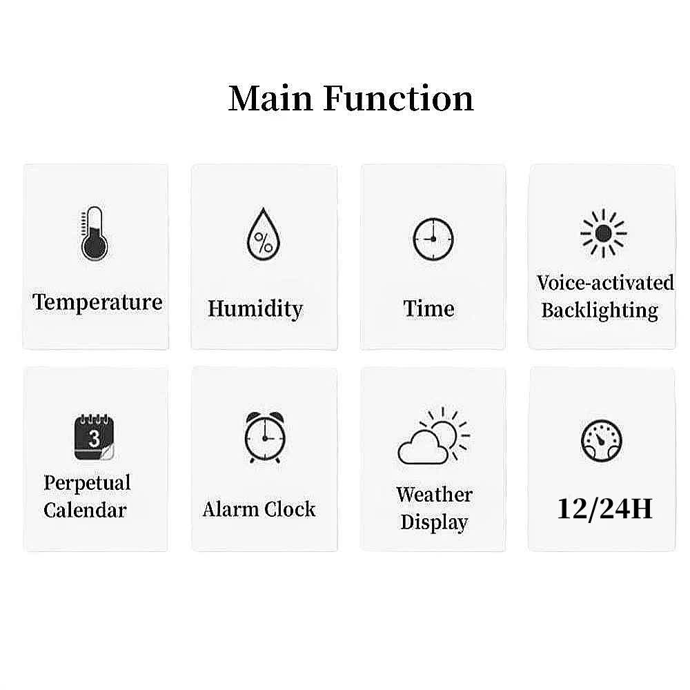 Digital Weather Forecast Clock With Alarm Clock - Color LCD Display with Date, Temperature, Humidity Monitor & Voice-Activated Backlight - Image 3