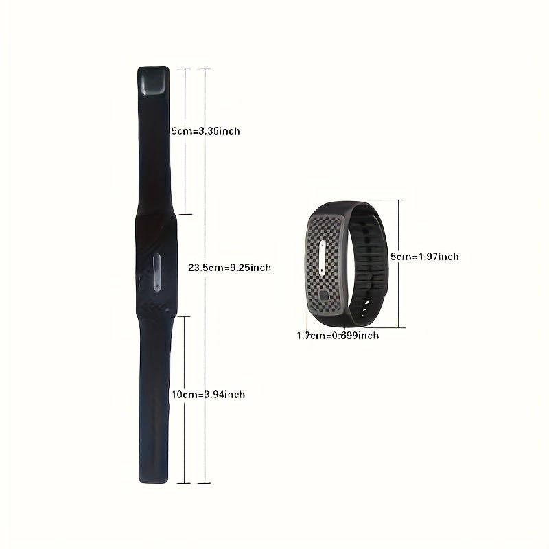 2-Pack Black Portable Ultrasonic Mosquito Repellent Bracelet - Watch Style Insect Repeller, Pure Physical Protection USB Rechargeable - Image 7