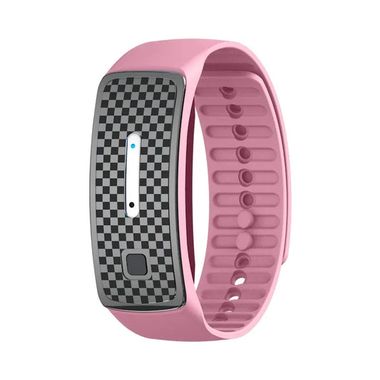 2-Pack Pink Portable Ultrasonic Mosquito Repellent Bracelet - Watch Style Insect Repeller, Pure Physical Protection USB Rechargeable