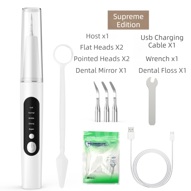 Professional Waterproof Ultrasonic Pet Tooth Cleaner - Dog Cat Painless Calculus and Stain Remover Kit with 4 Cleaning Heads, LED, UV Disinfection, Oral Mirror & Dental Floss - Image 2