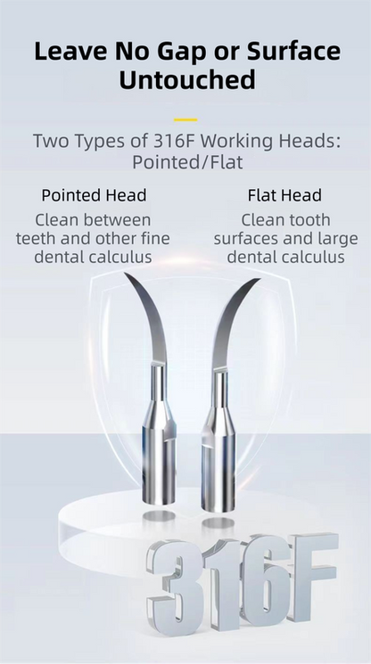 Professional Waterproof Ultrasonic Pet Tooth Cleaner - Dog Cat Painless Calculus and Stain Remover Kit with 4 Cleaning Heads, LED, UV Disinfection, Oral Mirror & Dental Floss - Image 6