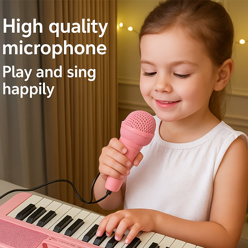 Portable Kids' Electronic Piano with Sheet Music and Microphone - Professional 37-Key Tactile Feedback, Support Recording & Multiple Performance Modes, Beginner-Friendly & Durable Musical Toy(Blue) - Image 5