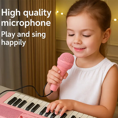 Portable Kids' Electronic Piano with Sheet Music and Microphone - Professional 37-Key Tactile Feedback, Support Recording & Multiple Performance Modes, Beginner-Friendly & Durable Musical Toy(Blue) - Image 5