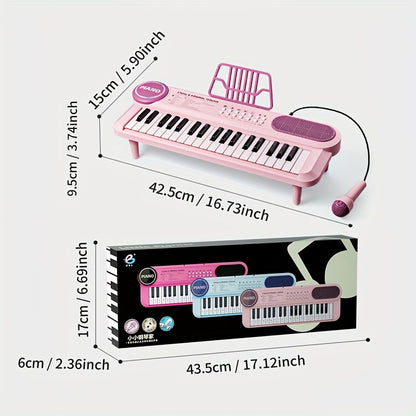 Portable Kids' Electronic Piano with Sheet Music and Microphone - Professional 37-Key Tactile Feedback, Support Recording & Multiple Performance Modes, Beginner-Friendly & Durable Musical Toy(Blue) - Image 7