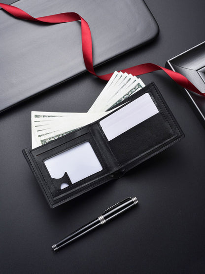 2-Pack Dark Brown Men's Ultra-Thin PU Leather Wallet - Compact & Stylish Bi-fold Purse with Multiple Card Slots - Image 3