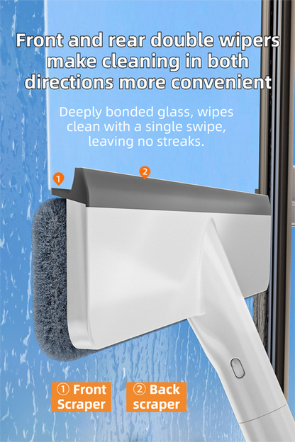3-in-1 Spray Window Squeegee with 35cm Clean-Panel & 115cm Extension Pole - Multi-functional Spray, Scrub & Squeegee Tool with 3 Microfiber Cloths - Image 2
