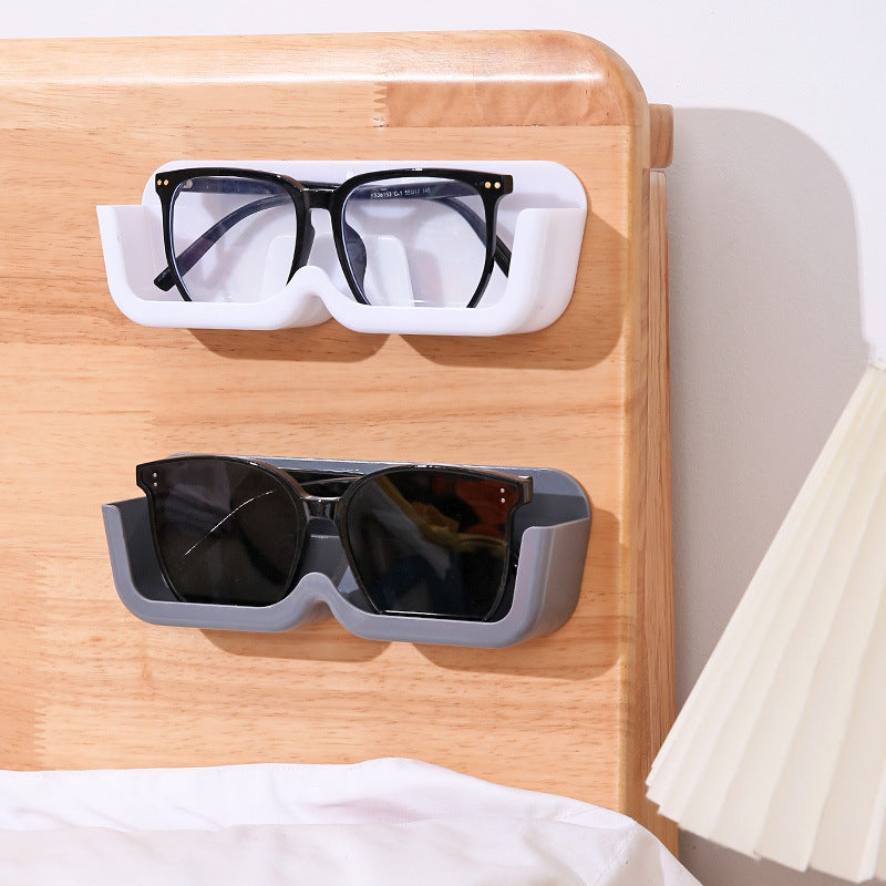 3-Pack Wall-Mounted Glasses Organizer - PET Bedside Bathroom Eyewear Storage Shelf, Anti-Pressure & Space-Saving(Grey) - Image 5