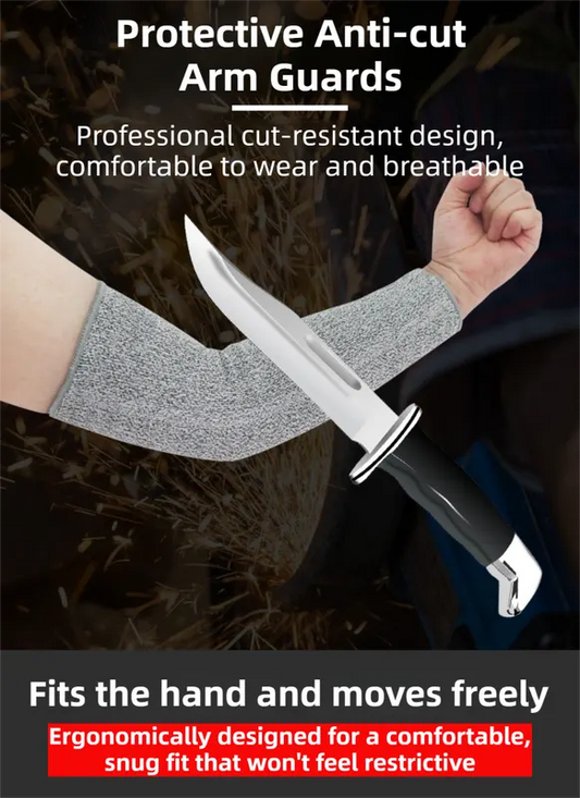 One-Pair 5 Level Cut-Resistant Arm Protection Sleeves(40CM) - Anti-Slash & Anti-Puncture Heavy Duty Safety Guard for Butchering & Construction - Image 2