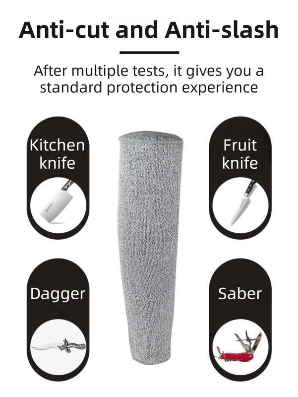 One-Pair 5 Level Cut-Resistant Arm Protection Sleeves(55CM) - Anti-Slash & Anti-Puncture Heavy Duty Safety Guard for Butchering & Construction - Image 3