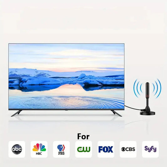 Digital HDTV Antenna with 5M Cable & Signal Booster for 4K High Gain 37dBi Reception - 360° Omnidirectional Indoor/Outdoor Antenna Compatible with DVB-T/T2, ATSC, ISDB-T - Image 2
