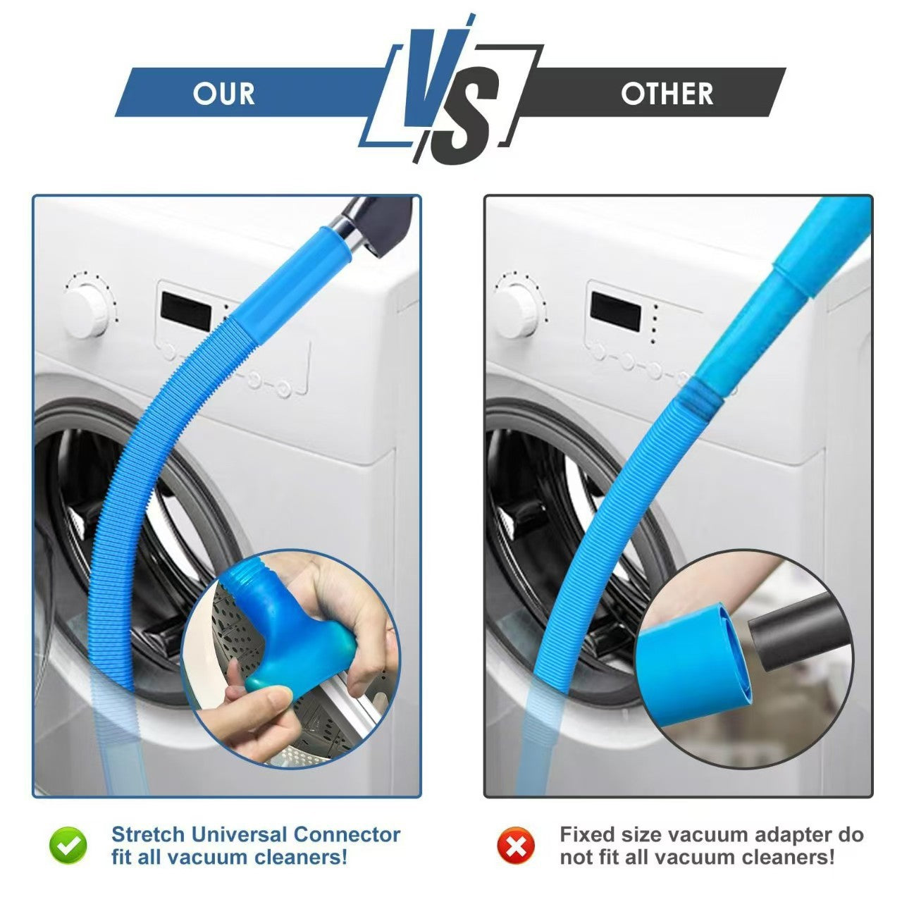 Sealegend Dryer Vent & Washing Machine Deep Cleaner Kit - 8M Flexible Vacuum Hose Attachment & Lint Brush - Image 3